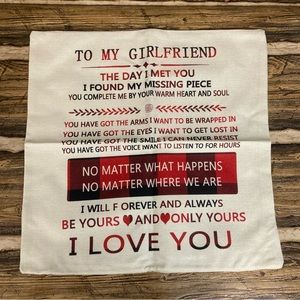 Girlfriend throw pillow case NWOT